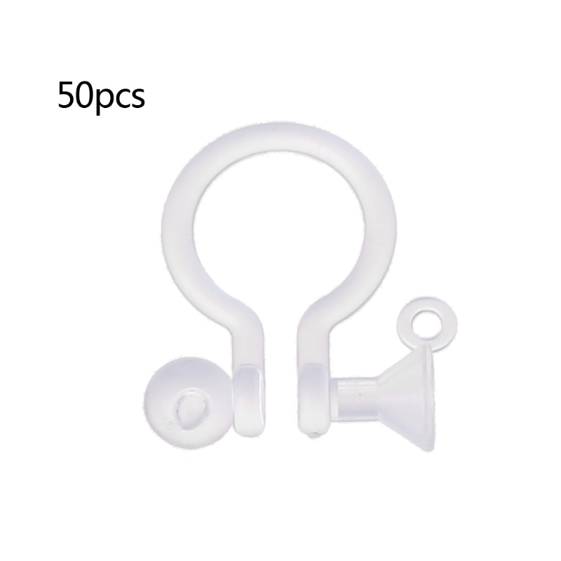 Set 50 Khuyên Tai Kẹp Không Cần Xỏ Lỗ Bằng Nhựa Resin Tàng Hình DIY