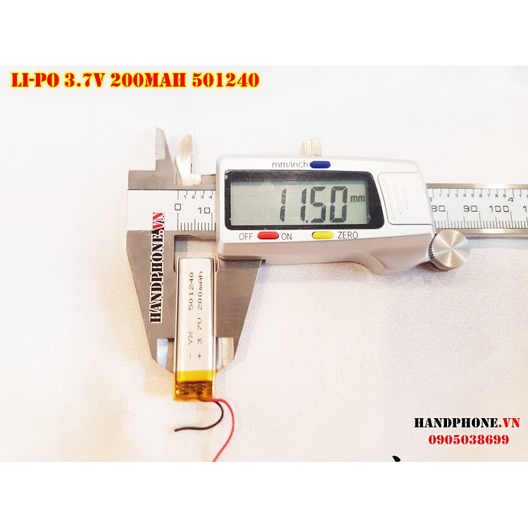 Pin Li-Po 3.7V 501240 250mAh 200mah (Lithium Polyme)