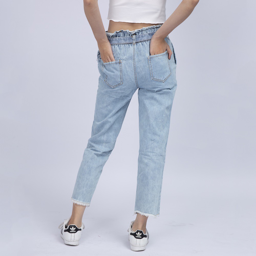 Quần Jean Nữ Begy Cạp Cao Phối Dây Nịt Jean Co Thời Trang Cao Cấp Giãn QR01. InsideShop.06