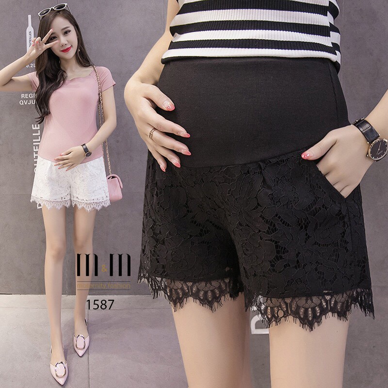 Quần short bầu ren