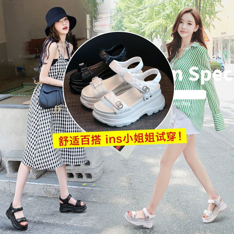 Giày Sandal Thể Thao Đế Dày Tăng Chiều Cao Thời Trang