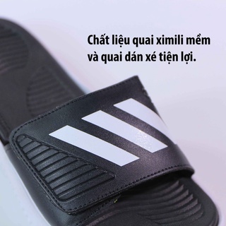 dép alphabounce-nam quai ngang mẫu trắng đen basic