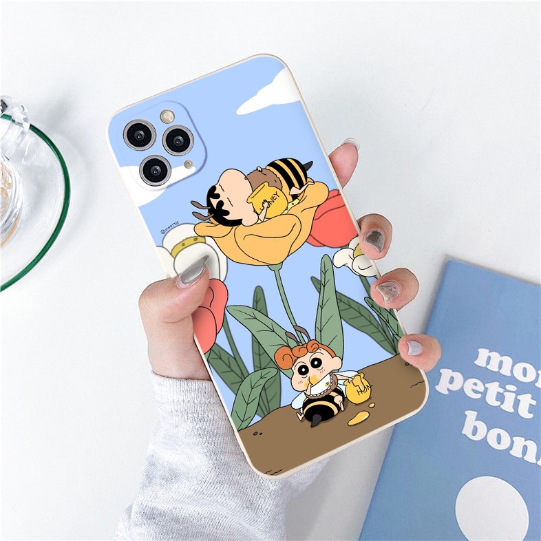 Ốp iphone cạnh vuông Chú ong S.H.I.N dễ thương cho ip 6/8/7/plus/x/xr/xsmax/12 pro max/11pro max/13 pro max-nt066