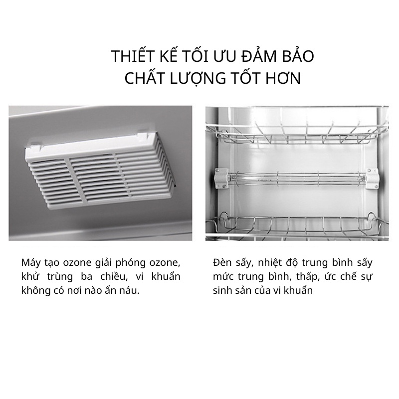 Máy Sấy Khử Khuẩn Bát Đĩa Gia Đình 98L , Tủ Khử Trùng Bát Đĩa Bằng Ozon Hồng Ngoại Sấy Khô Chén Bát Cực Nhanh