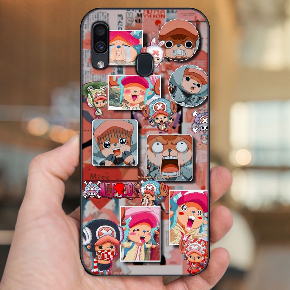 Ốp lưng Samsung A20, A30, A40, M20 viền đen in hình Chopper One Piece Đảo Hải Tặc