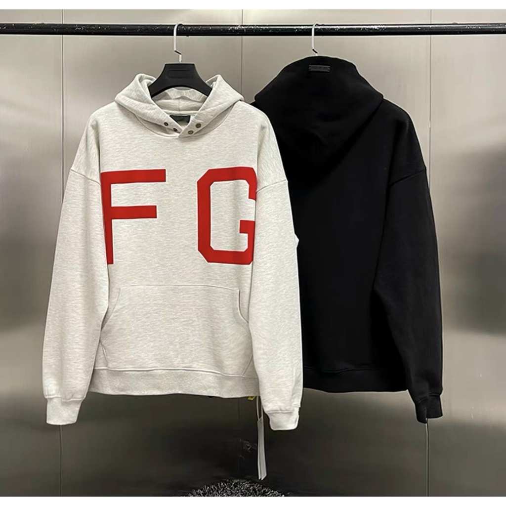 Áo Hoodie Nam Nữ Thiết Kế Nón 2 Lớp Có Cúc Gài Trên Cổ In Chữ FG, Phối Thời Trang Trẻ Trung Vải Nỉ Dày Dặn Mẫu hot Trend