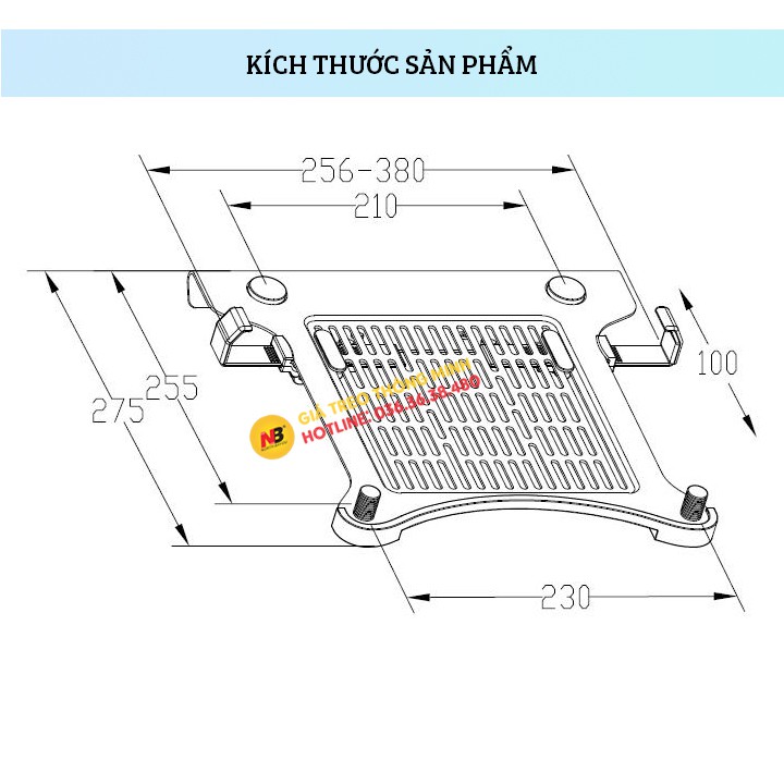 Giá Đỡ Kẹp LAPTOP / MÁY TÍNH BẢNG / MACBOOK / IPAD Kích Cỡ 10 - 17.3 INCH Model: LOCTEK DA1