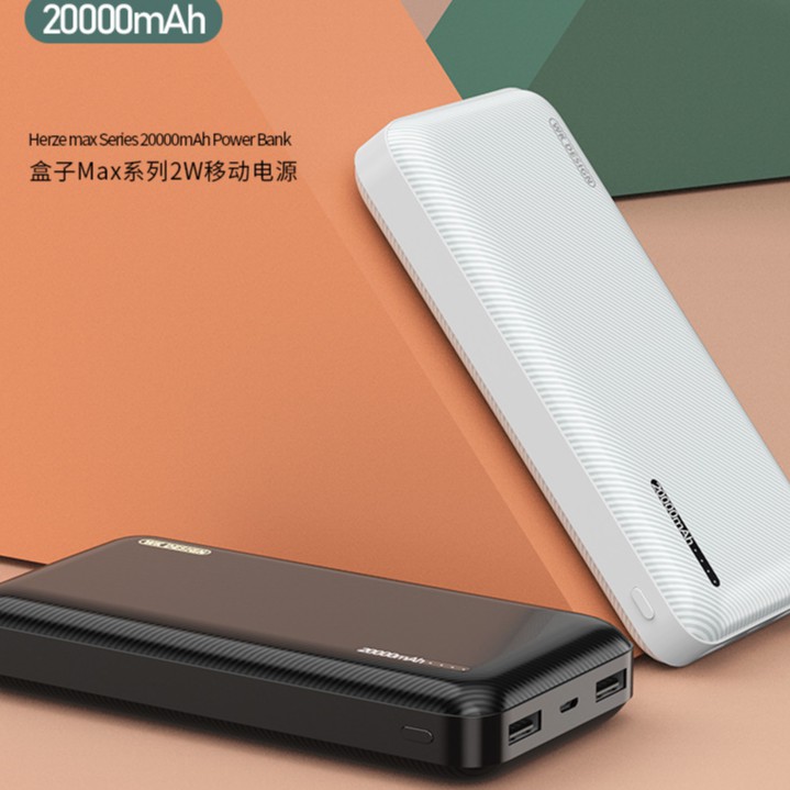 Sạc dự phòng ⚡CHÍNH HÃNG⚡ pin sạc dự phòng WK - Mã WP-117 20000mah 2 cổng 2.1A, vân nhám đẳng cấp doanh nhân