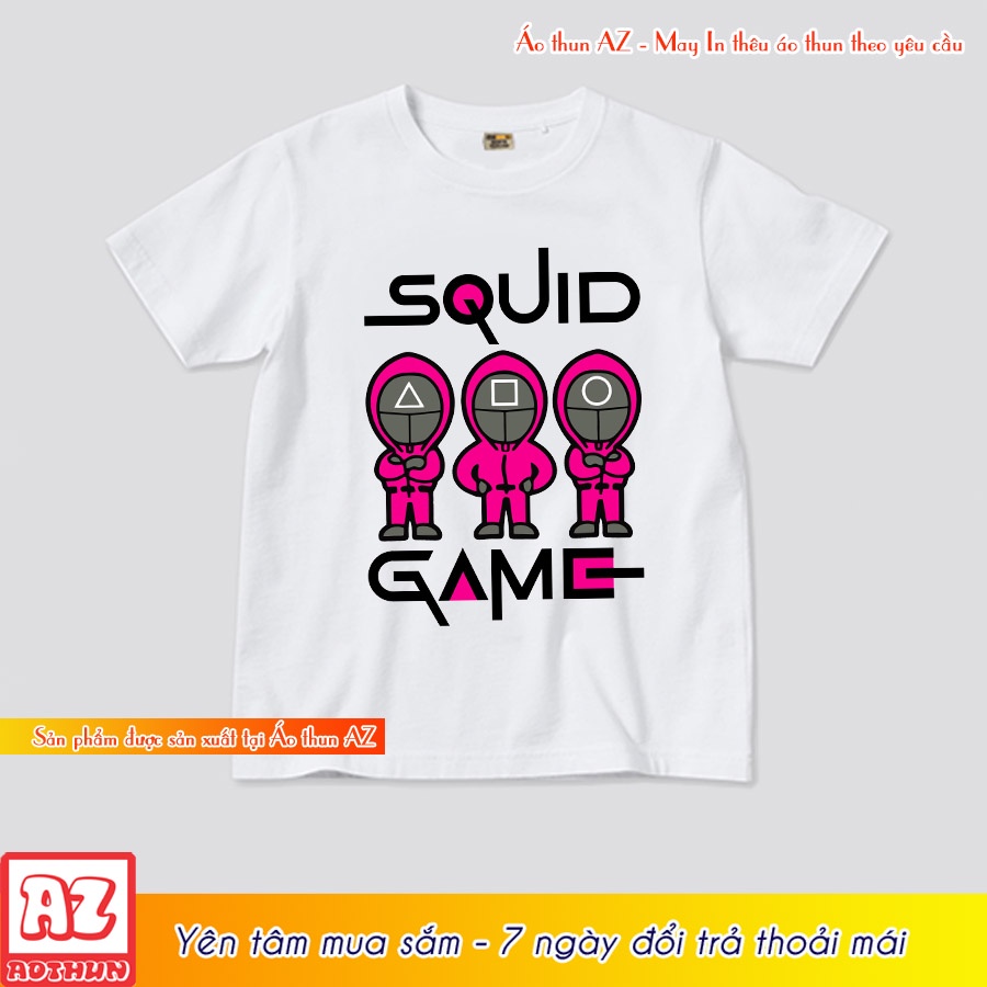Áo thun squid game trẻ em màu trắng đẹp ngầu M2906