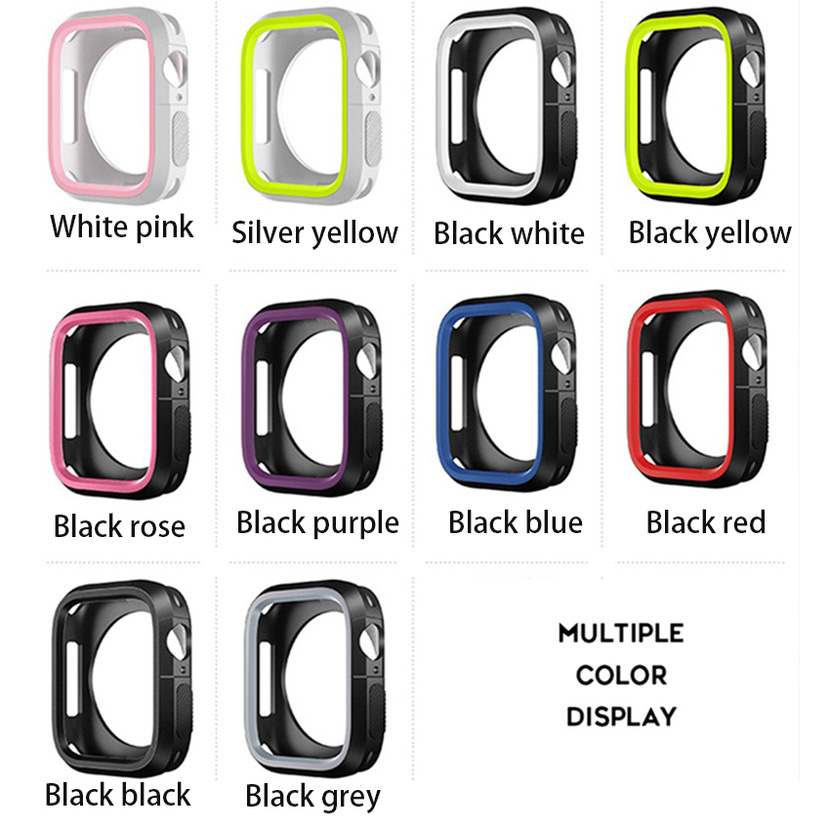 Khung silicon bảo vệ đồng hồ Apple Watch 5 4 44mm 40mm Iwatch 42mm 38mm Series 3 2 1