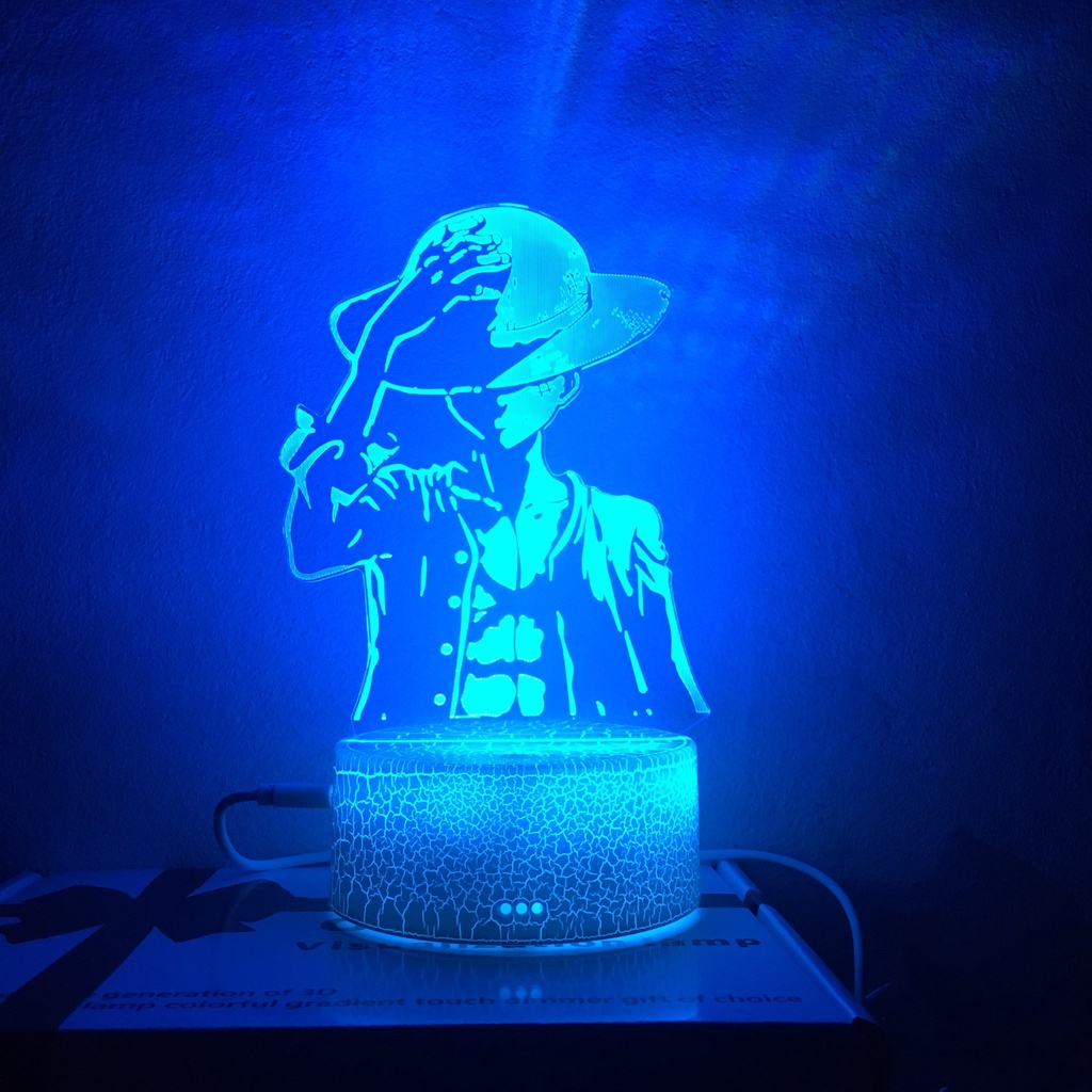 Đèn ngủ để bàn 3D LUFFY đổi nhiều màu quà tặng đẹp cho fan One Piece
