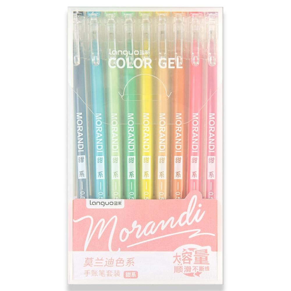 Hộp 9 bút bi nước Morandi Resun mực gel nhiều màu Pison ngòi viết 0.5mm - 1 bộ