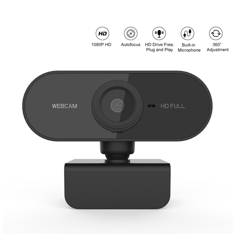 Webcam Hd 1080p Mini Kèm Micro Có Thể Xoay Tiện Dụng Cho Máy Tính