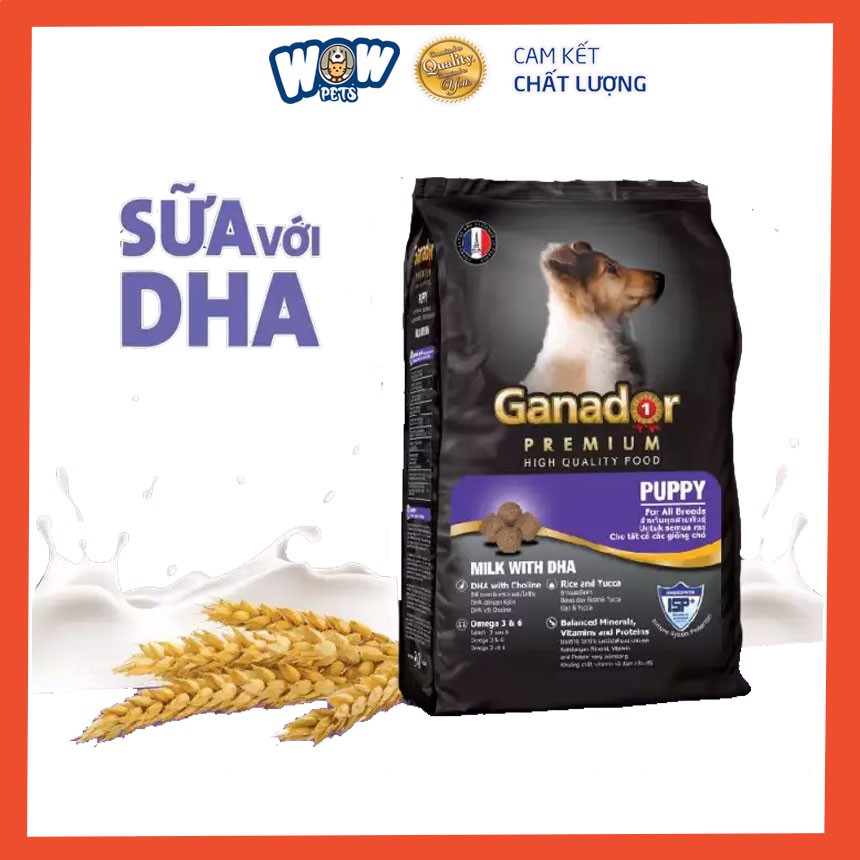 [E013] Thức ăn cho chó con Ganador Puppy vị sữa và DHA 400g wowpets thức ăn hạt khô cho chó