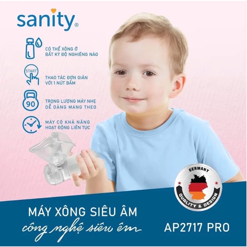 Máy xông mũi họng, xong khí dung siêu âm SANITY AP 2717 PRO