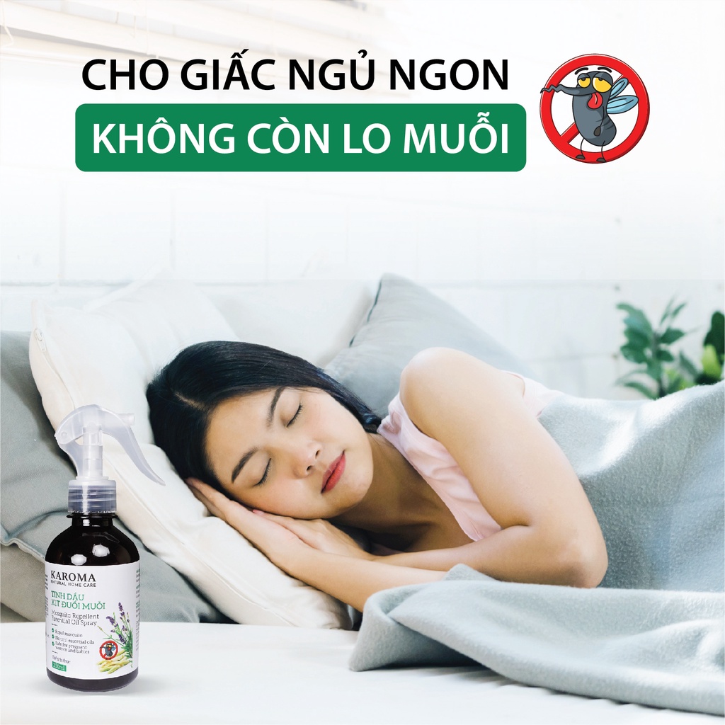 Bình Xịt Tinh Dầu Đuổi Muỗi Sả Chanh, Oải Hương, Bạc Hà Xịt Trực Tiếp Lên Quần Áo, Phòng, Tủ An Toàn, Khử Mùi KAROMA