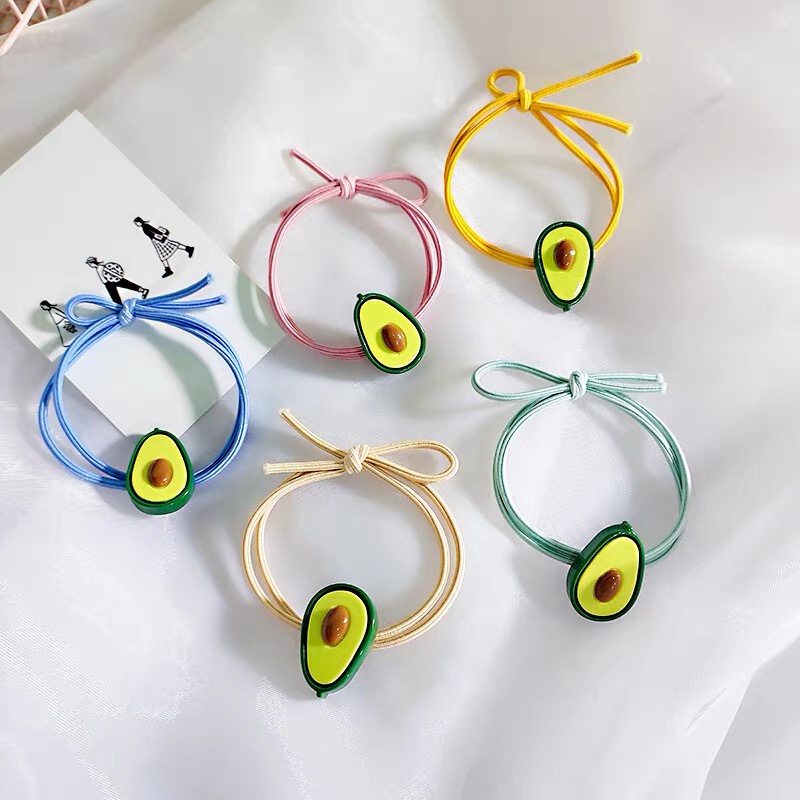 Dây thun cột tóc gắn hình quả bơ hoạt hình phong cách Hàn Quốc đáng yêu cho nữ