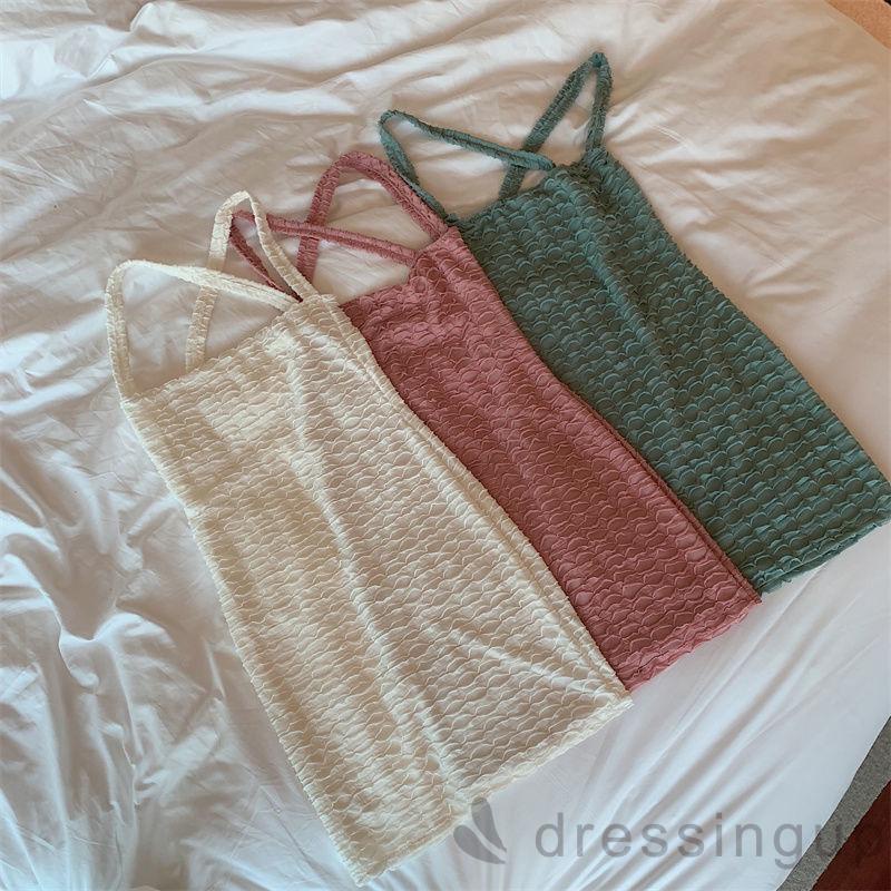 Đầm hai dây ôm dáng màu sắc thời trang cho nữ