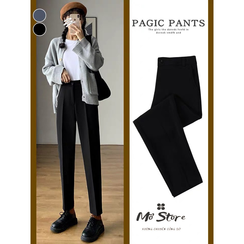 Quần tây công sở kiểu mới [HÀNG VNXK] chất tuyết mưa - 2 màu đen xanh than - Đi học đi làm cực xinh