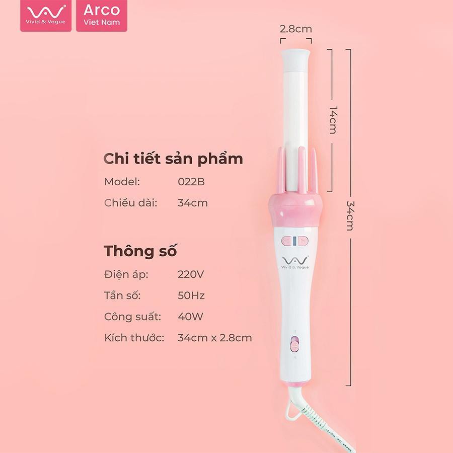 MÁY LÀM TÓC UỐN XOĂN XOAY TỰ ĐỘNG 360 VIVID & VOGUE HÀN QUỐC