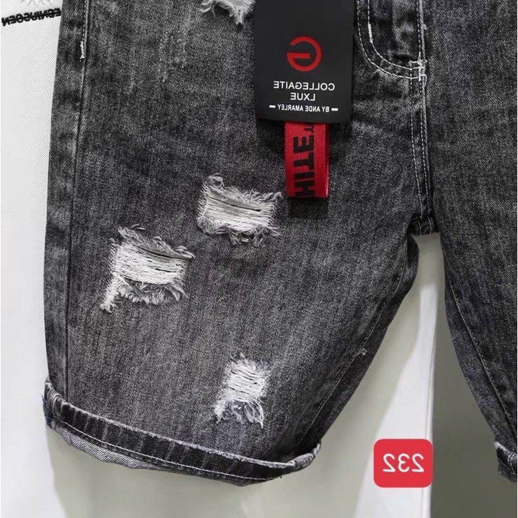 Quần short jean nam xámcao cấp - chất liệu Denim, co dãn tốt - Thời Trang Nam Nữ Gemini KV232