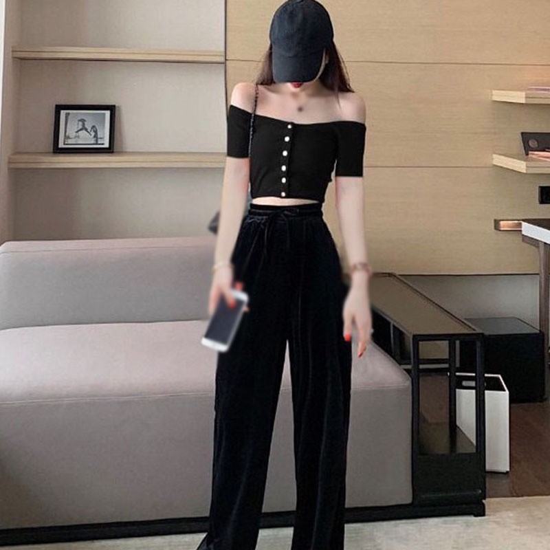 Áo Lửng Tay Ngắn Trễ Vai Quyến Rũ Trẻ Trung Cho Nữ