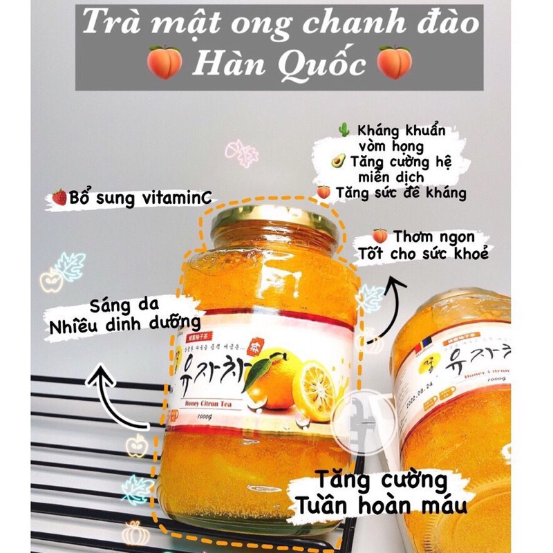 CHANH MẬT ONG HÀN QUỐC - HŨ 1 KG - GIẢM HO HIỆU QUẢ