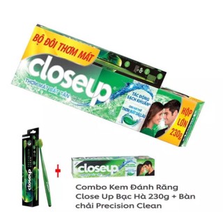 [CLOSEUP] Combo 1 Kem Đánh Răng CLOSE UP Bạc Hà 230g + 1 Bàn chải Precision Clean cao cấp