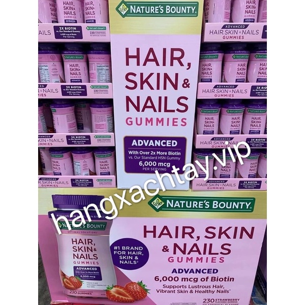 Mẫu Mới Gấp Đôi Biotin - Kẹo dẻo hair nails skin 230 viên