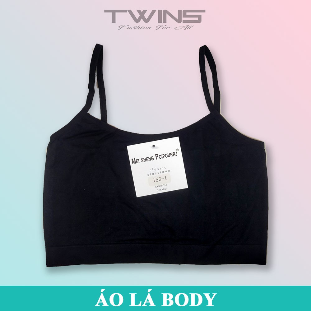 Áo lá nữ 2 dây SD155 chất thun dệt ôm body siêu co giãn 3 màu trắng, da, đen freesize dưới 65kg