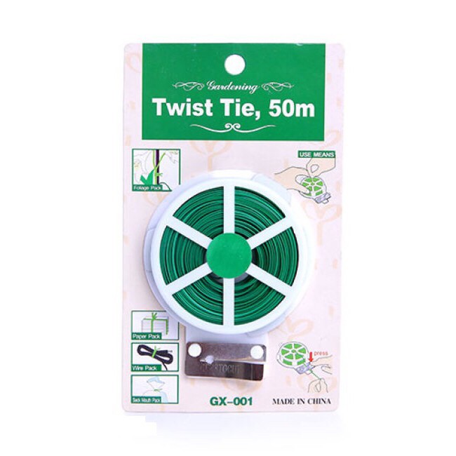 Cuộn dây buộc đồ đa năng Twist Tie GX-001, 50m (Dây nhựa, lõi thép)