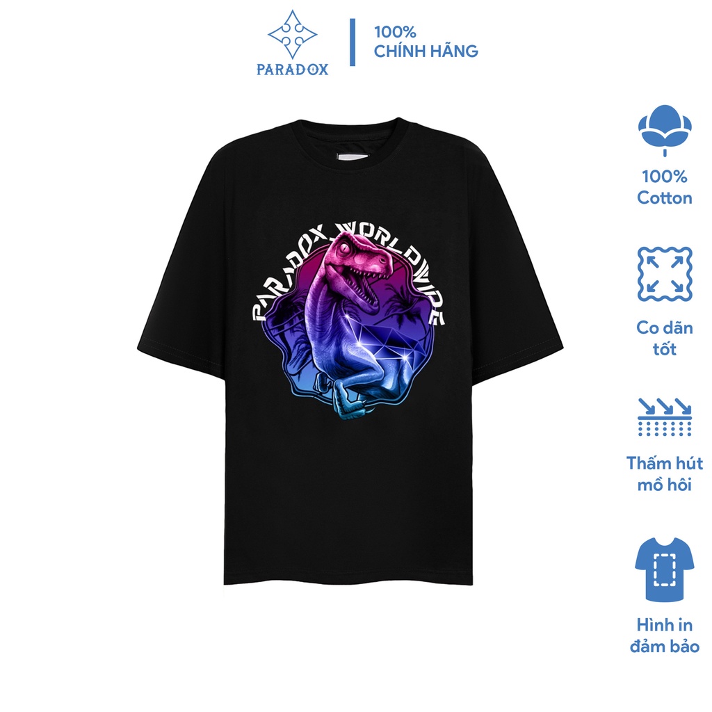 Áo thun form rộng Paradox tay lỡ - Unisex - In hình - BEHEMOTH - Màu đen
