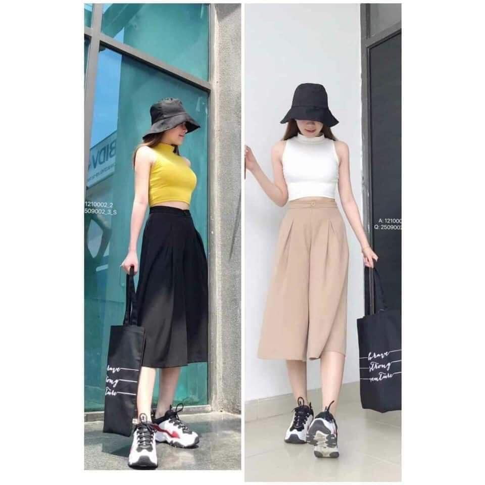 Quần Culottes lửng giả váy