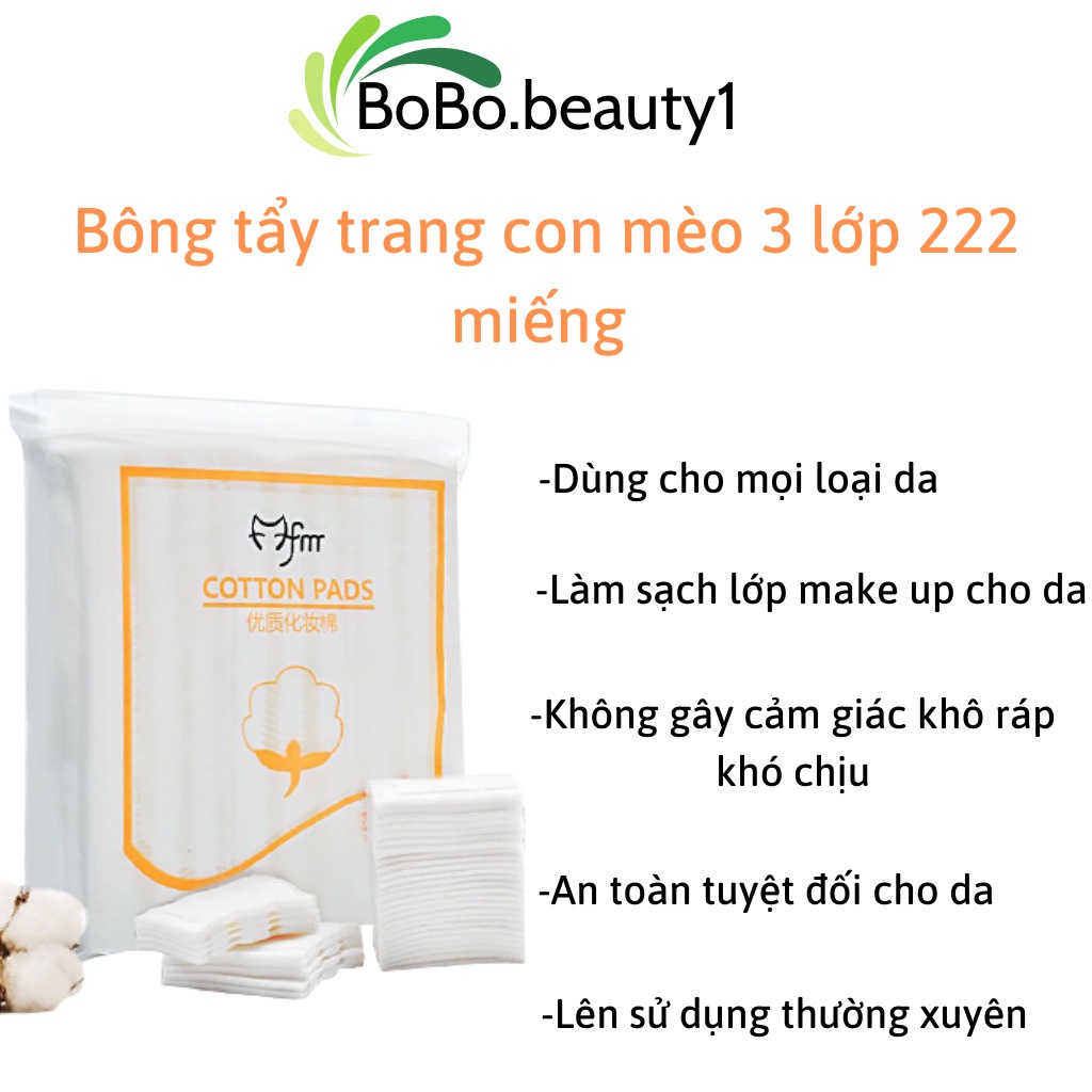 Bông tẩy trang 3 lớp Cotton Pads 222 miếng nội địa Trung