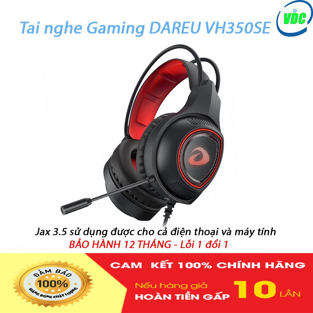 HÀNG CAO CẤP -  Tai nghe Gaming DAREU VH350SE - Jax 3.5  - Chính hãng Mai Hoàng - Bảo hành 12 tháng toàn quốc  - Hàng Ca