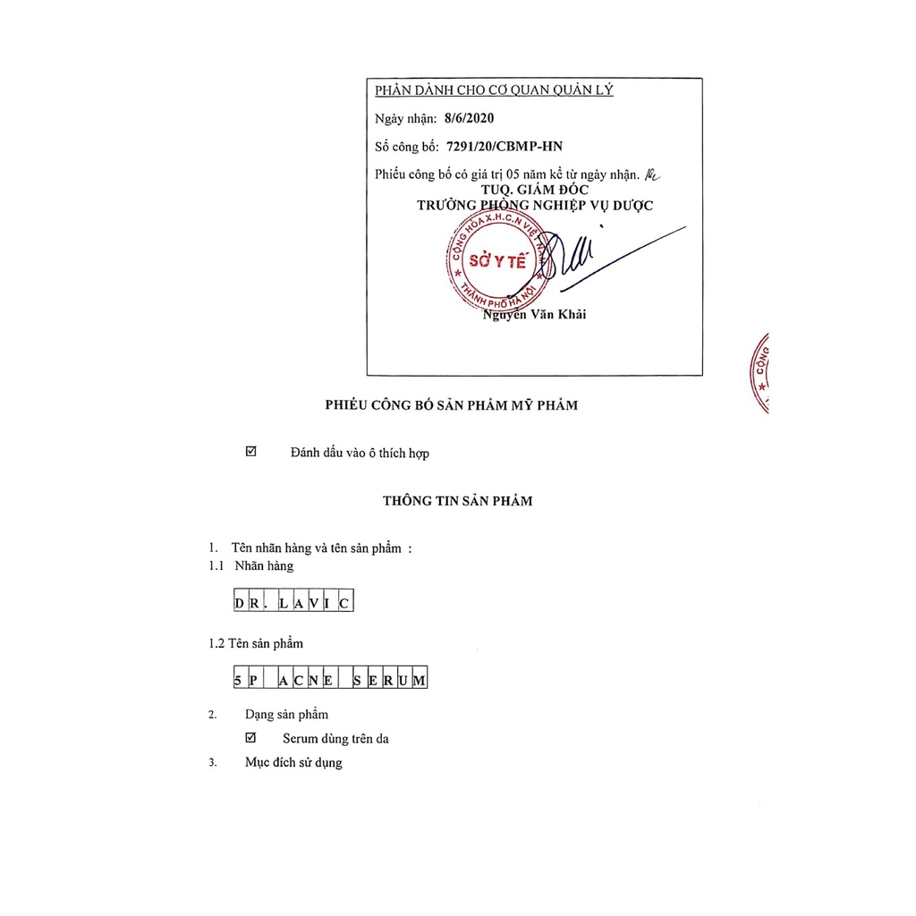 Serum dưỡng da Dr.Lavic 5P Ance ngăn ngừa mụn công nghệ USA 5ml DR907