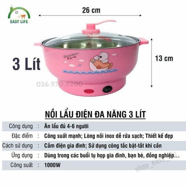 NỒI LẨU ĐIỆN MINI 24cm