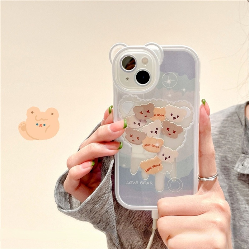 Ốp Điện Thoại Họa Tiết Tai Mèo Dễ Thương Chống Rơi Cho Iphone 13 12 11 Pro MAX X XR XS MAX 6 7 8 Plus
