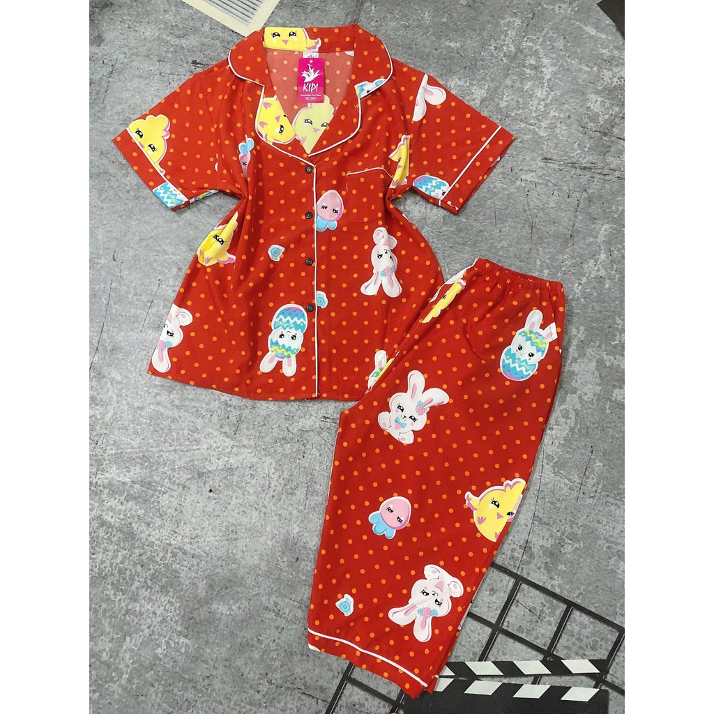 Combo 2 bộ Pijama nữ lững cộc tay chất lạu hàn siêu đẹp, mát min freesize 40-60kg ( nhiều màu)