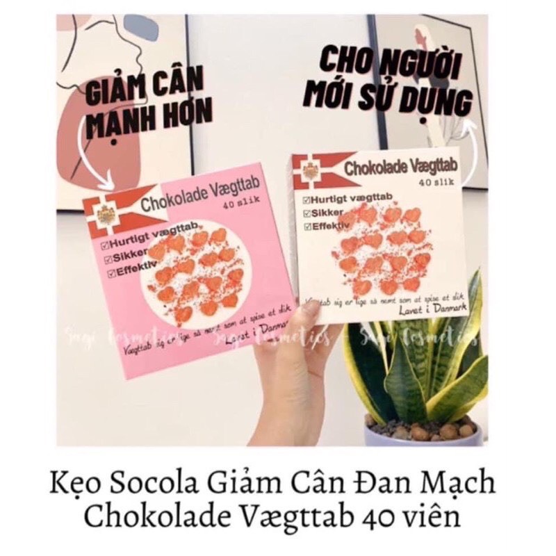 Kẹo Socola Giảm Cân - Chokolade Vaegttab Full hộp 40 viên