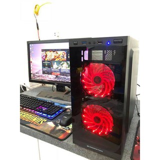 [ MÀN TO + CASE LED ] Bộ máy tính chơi LOL, CF bao mượt, led đẹp