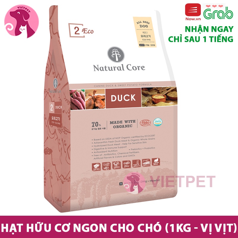 [SALE LỚN] Natural Core - Thức ăn dành cho chó mọi lứa tuổi - Hạt khô vị thịt vịt (1kg)