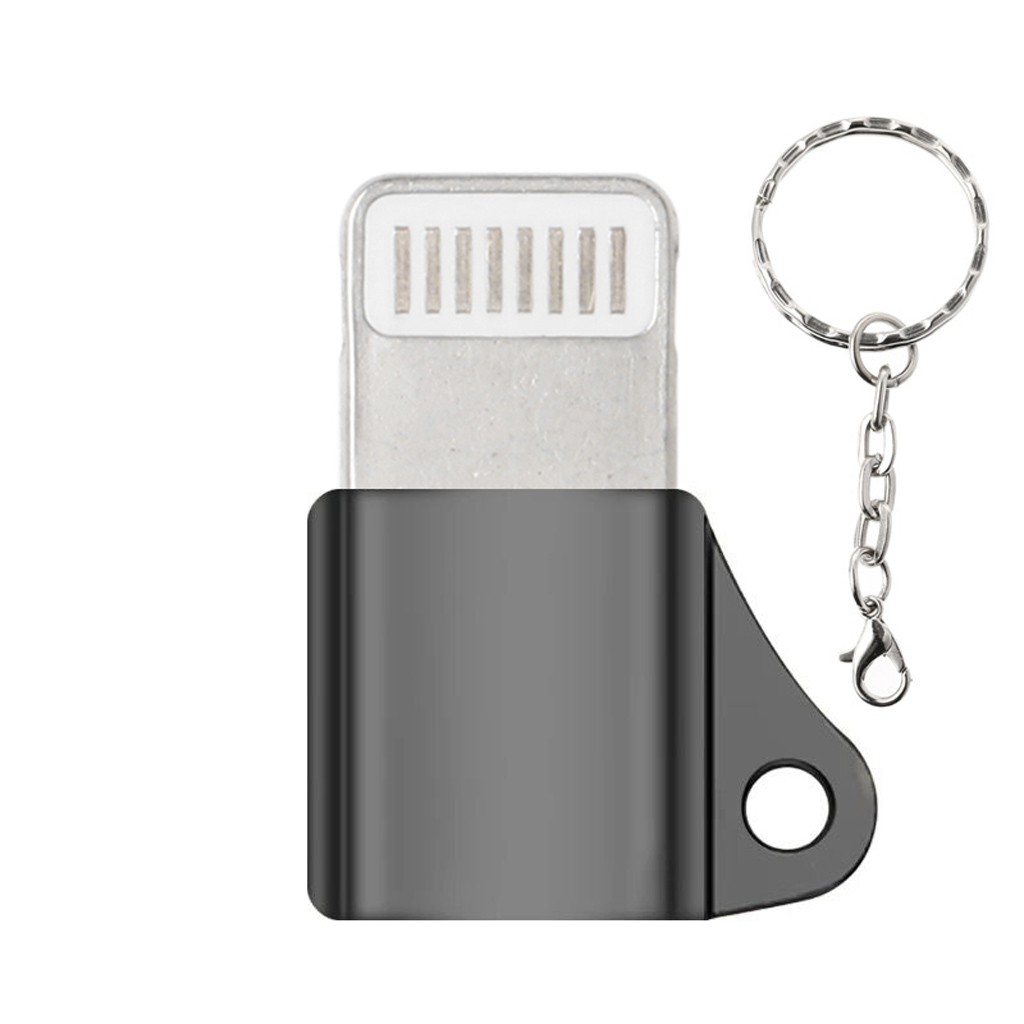 Giắc chuyển đổi từ Micro USB Female sang 8 Pin Male với dây móc khóa cho iPhone iPad