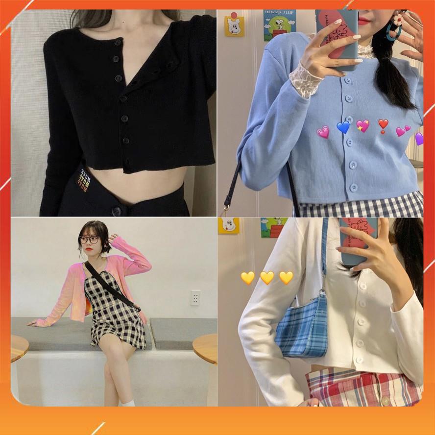 Áo croptop nữ kiểu tay dài, croptop nữ tay dài ngắn phong cách Hàn Quốc