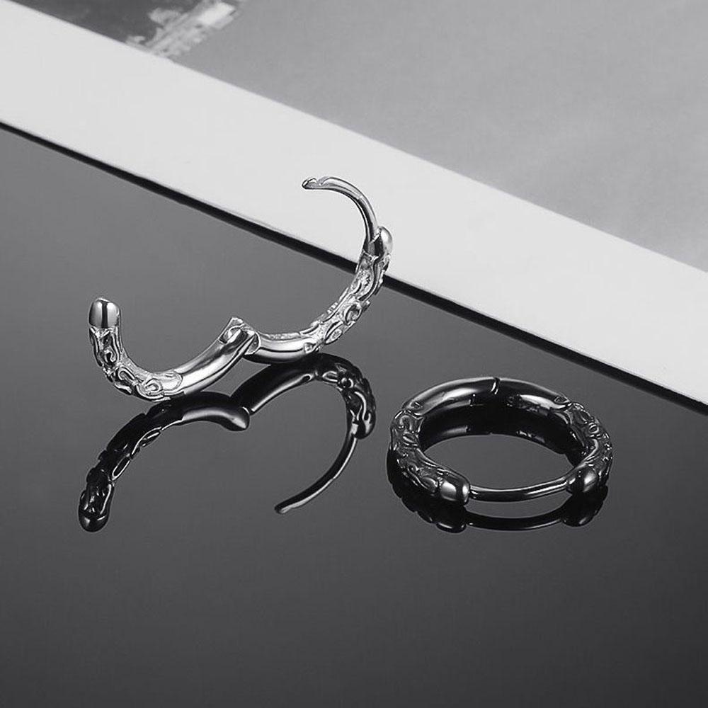 SOMEDAYZL Khuyên Tai Tròn Khắc Họa Tiết Sáng Tạo Cho Nam Và Nữ