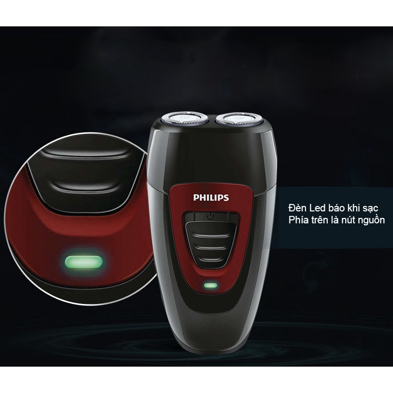 Máy cạo râu hai lưỡi, sạc điện đa năng, có thể cạo khô - Philips PQ182 BH12 tháng