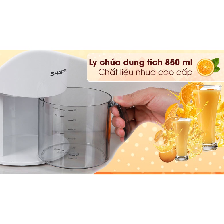Máy Vắt Cam Sharp EJ-J408-WH Nhỏ Gọn Sang Trọng - Hàng chính hãng