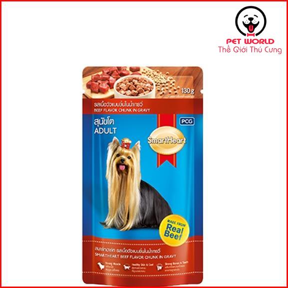 THỨC ĂN CHÓ MỀM SMARTHEART (4 HƯƠNG VỊ) PATE CHÓ GÓI 130GR