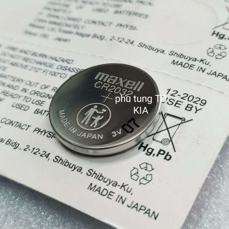 Pin chìa khóa ô tô KIA Morning, Cerato, Sorento, K3 chính hãng JAPAN