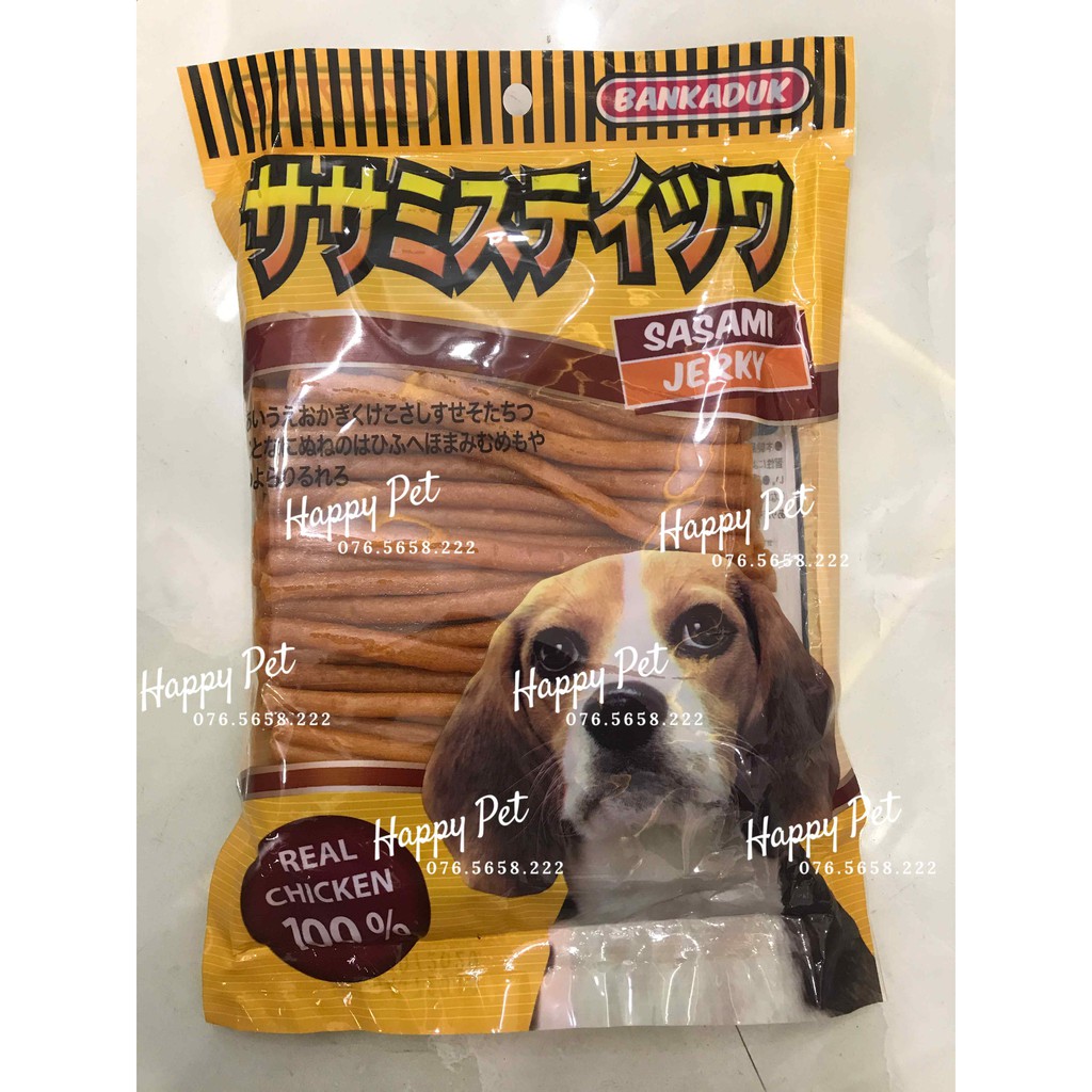 XƯƠNG NHAI SẠCH RĂNG CHO CÚN THỊT QUE SẤY BANKADUK SASAMI JERKY THÁI LAN VỊ THỊT GÀ